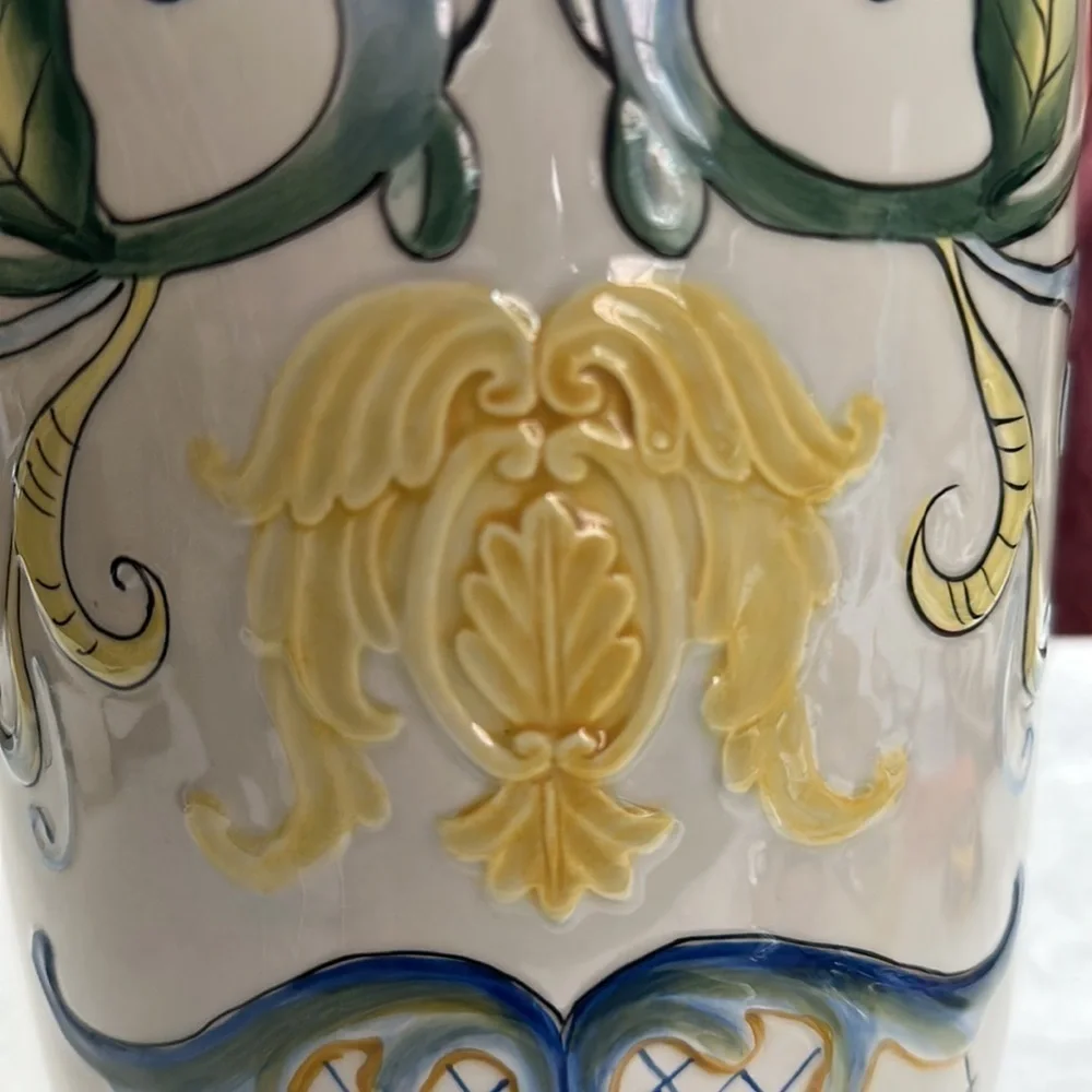 Fitz & Floyd Pasta Glazed Ceramic Classics Ricamo Pasta Jar Canister Preowned